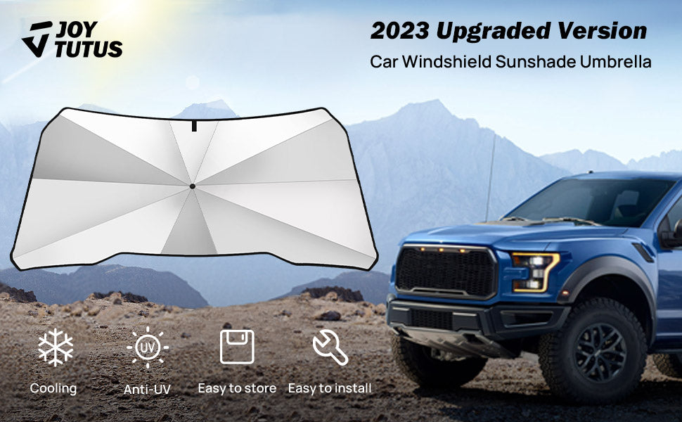 Windshield Sun Shade Umbrella Compatible with F150, for Full-Size Pick