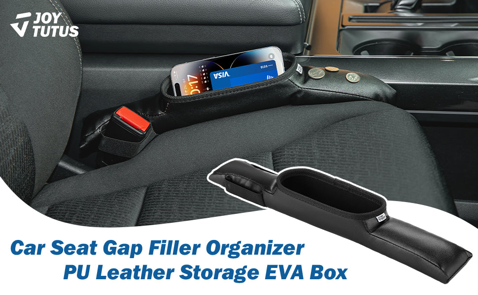 Car Seat Gap Filler Organizer Universal for Car SUV Truck Fit Stop Things from Dropping PU Leather EVA Box Storage Cellphone Coin Key