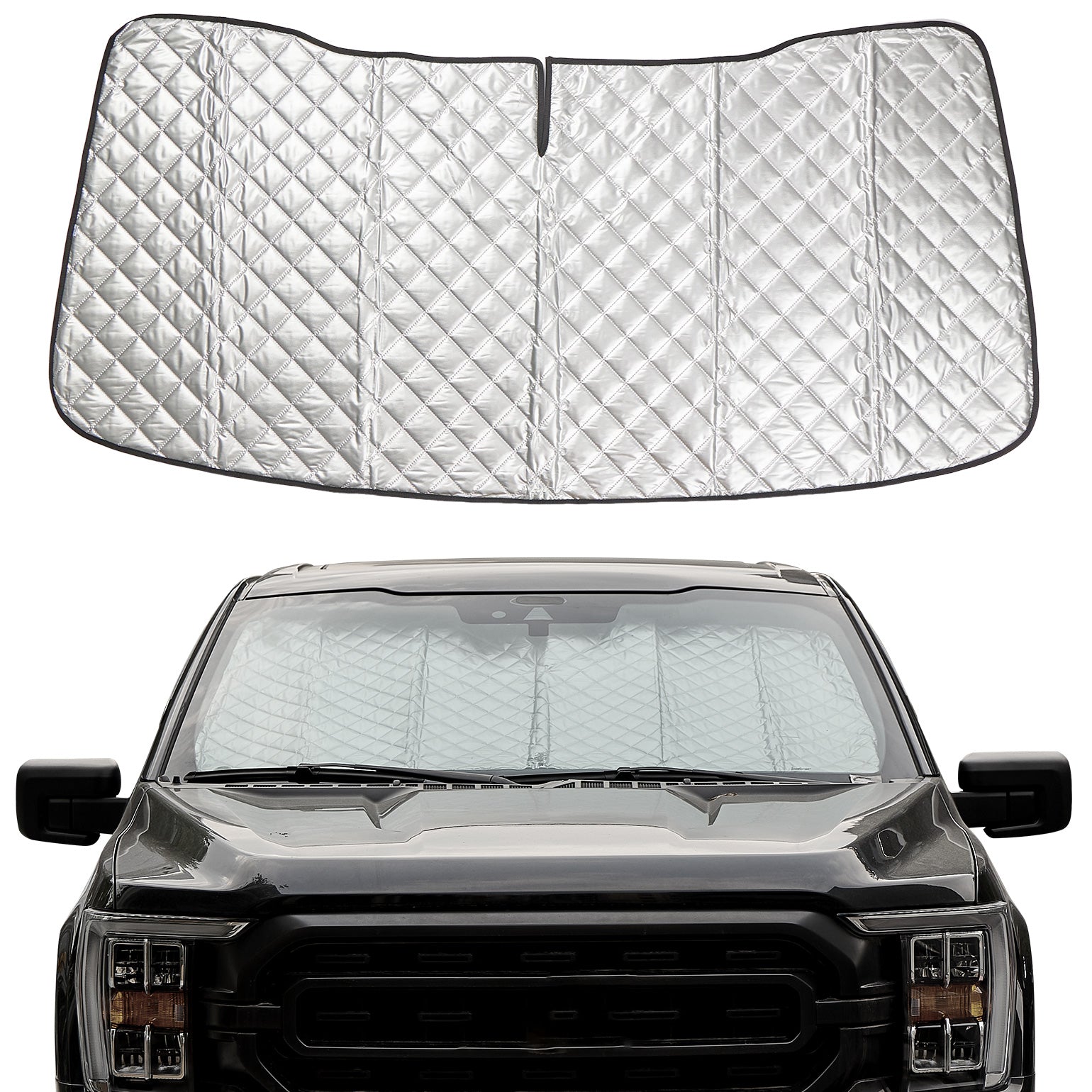 JOYTUTUS Windshield Sunshade for F150, Durable Front Window Sun Shade Shield, Adaptable Summer Winter Sunshade