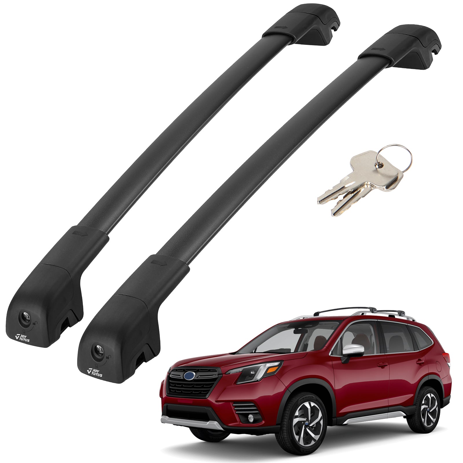 JOYTUTUS Car Roof Rack Crossbars, Compatible with Subaru Forester 2014-2024 with Lock (Not for Wilderness), Aluminum Crossbars for Roof Racks Trunks Kayaks Canoes Bicycles Skis