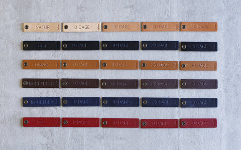 Hos by Ravn har vi læder i 6 forskellige farver - her ses hvordan læderet ændre farver når det udsættes for sollys