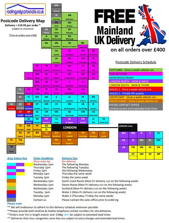 Roofing Polycarbonate delivery schedule