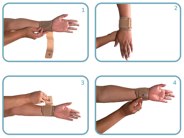 Roll a paper strip around the wrist and mark the overlapping point with a ball pen.