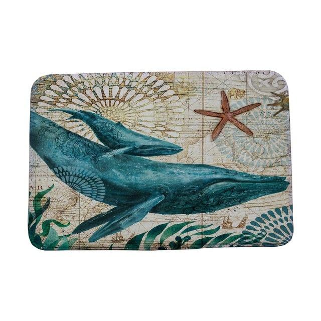 Sea Turtle Printed Bathroom Mats Set 3 Pcs Blenfy Store