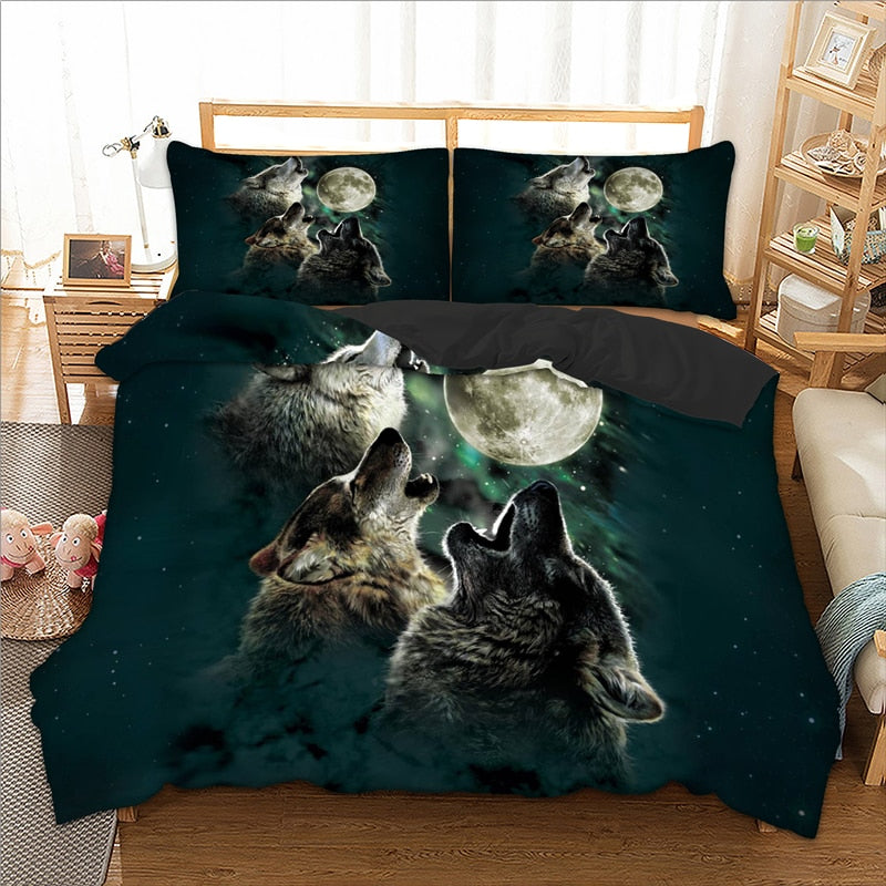 3d Wolf Bedding Set Blenfy Store