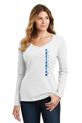 Creighton Bluejays Ruffle Short Sleeve T-Shirt Women'S V Neck