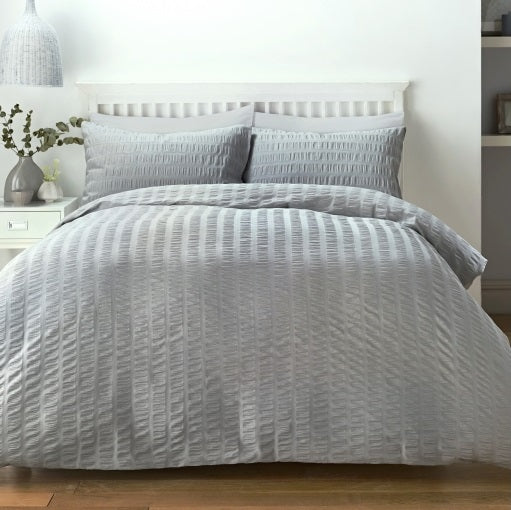 Serene Seersucker Duvet Set Charmed Interiors