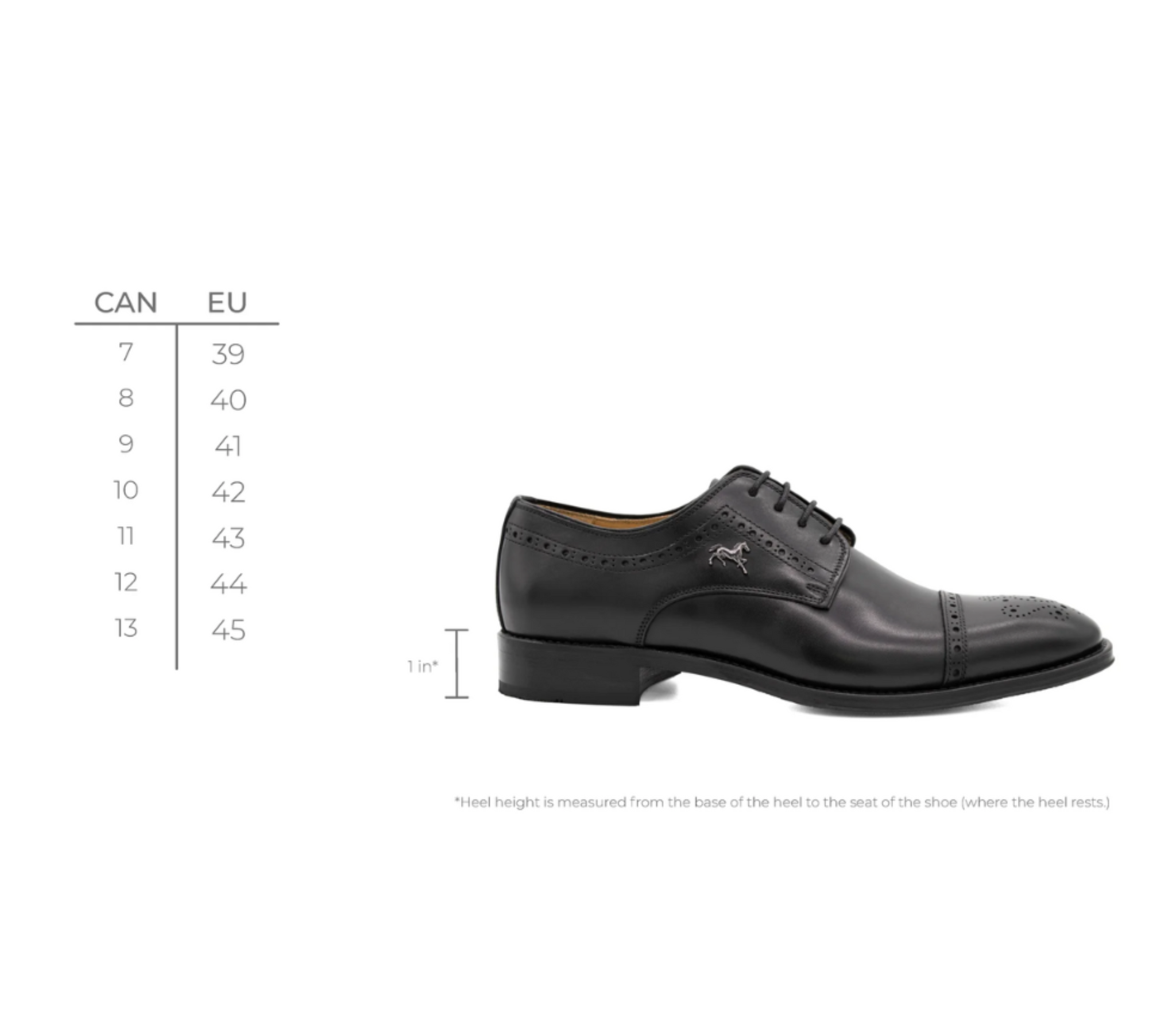 Size Chart for Men's Shoes