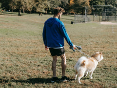 man walking his dog