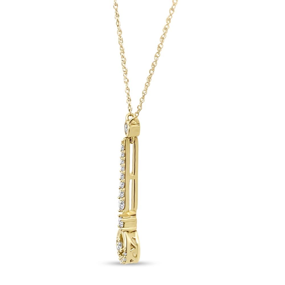 1/4 Carat Diamond Drop Necklace in 10K Yellow Gold - 18"