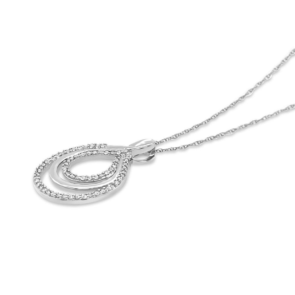 1/6 Carat Diamond Fashion Pendant in 10K White Gold - 18"