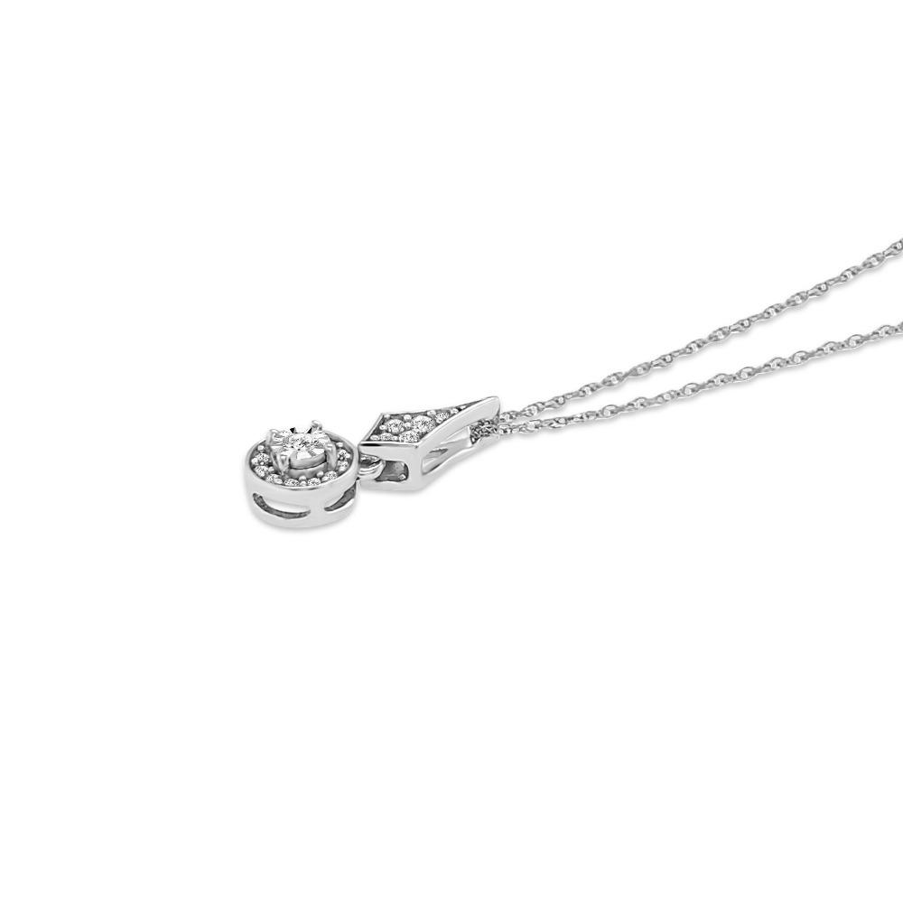 1/6 Carat Diamond Fashion Pendant in 10K White Gold - 18"