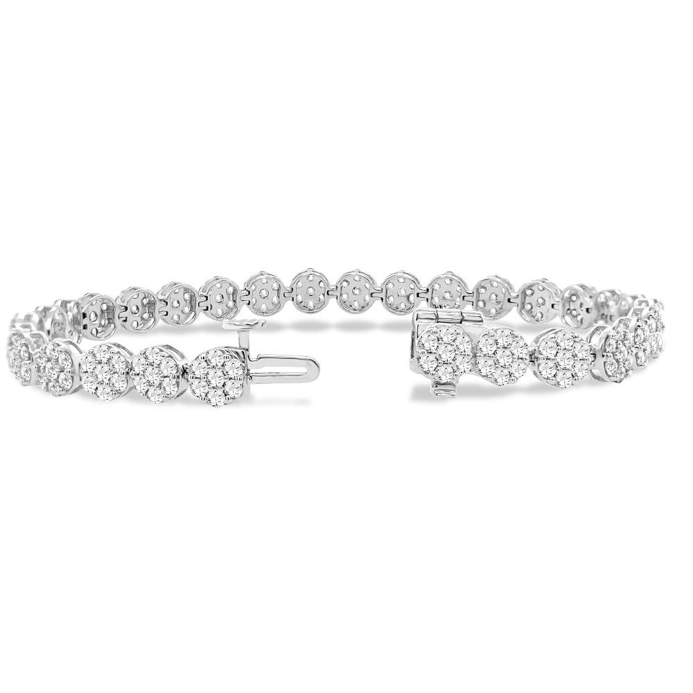 5.00 Carat Diamond Bracelet in 10K White Gold - 7.5"