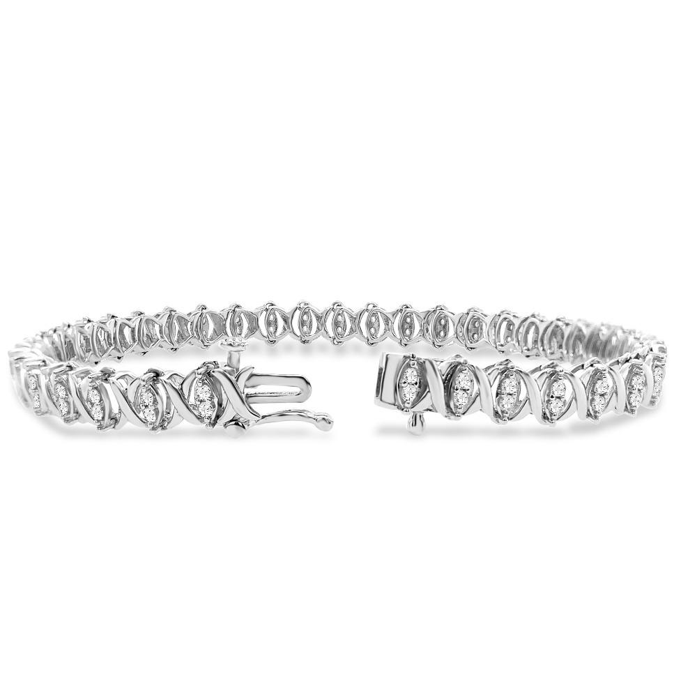 1.00 Carat Diamond Fashion Bracelet in Sterling Silver - 7.25"