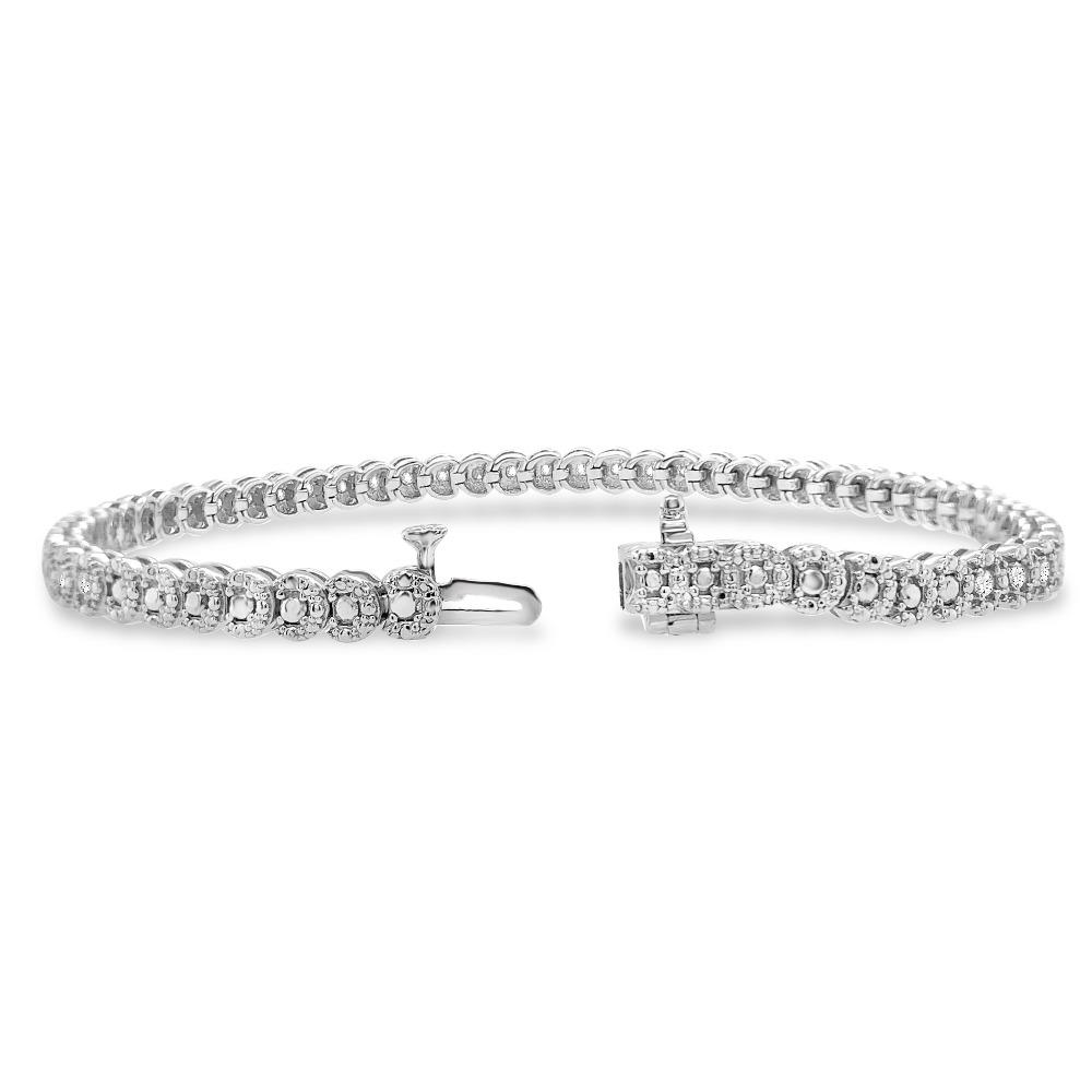 1.00 Carat Diamond Bracelet in Sterling Silver - 7.5"