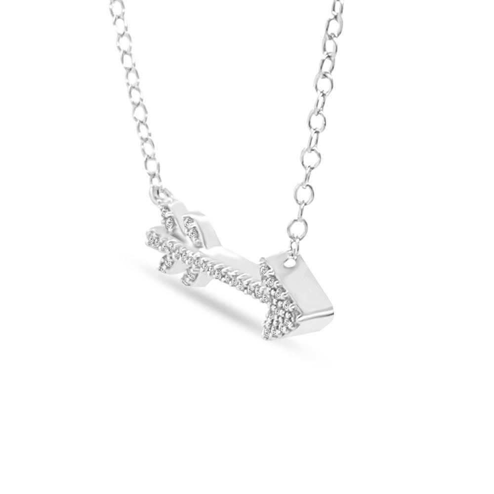 1/6 Carat Diamond Arrow Necklace in Sterling Silver