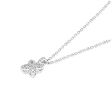 Load image into Gallery viewer, 1/6 Carat Diamond Flower Necklace in Sterling Silver - 18&quot;
