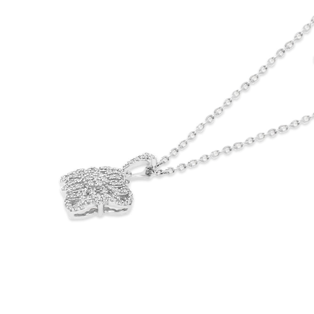 1/4 Carat Diamond Pendant in Sterling Silver - 18"