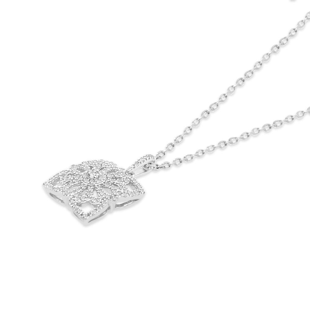 1/4 Carat Diamond Pendant in Sterling Silver - 18"