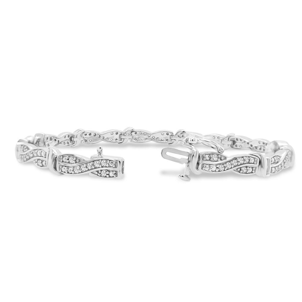 1.00 Carat Diamond Fashion Bracelet in Sterling Silver - 7.25"