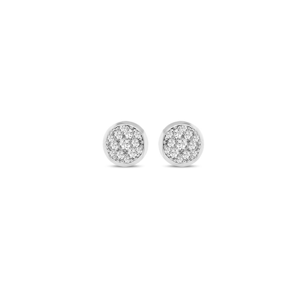 1/6 Carat Diamond Cluster Earrings in 10K White Gold