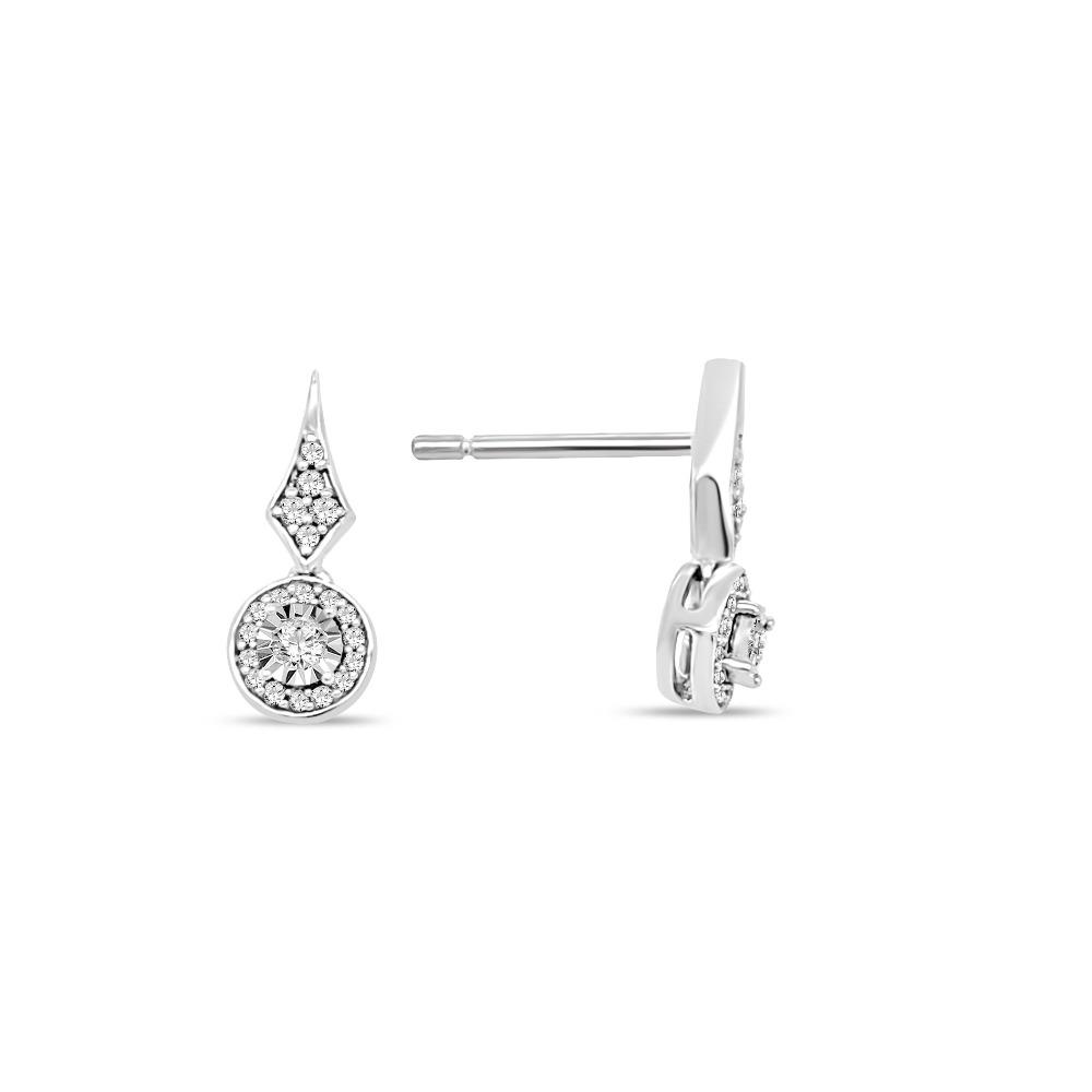 1/6 Carat Diamond Fashion Dangle Earrings in 10K White Gold