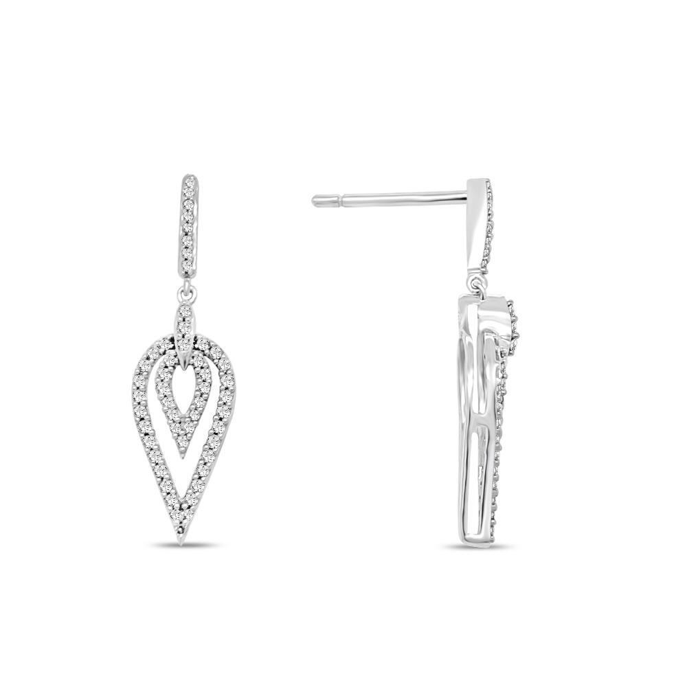 1/3 Carat Diamond Dangle Earrings in 10K White Gold