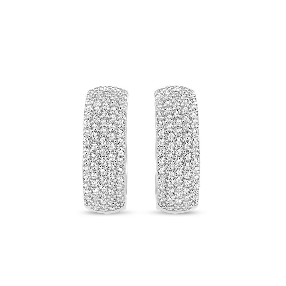 2.00 Carat Diamond Hoop Earrings in 10K White Gold