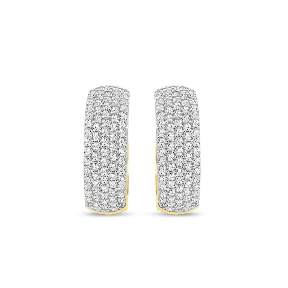 2.00 Carat Diamond Hoop Earrings in 10K Yellow Gold