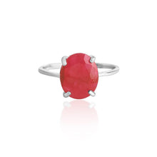 Load image into Gallery viewer, 4.00 Carat Ruby Solitaire Ring in Sterling Silver
