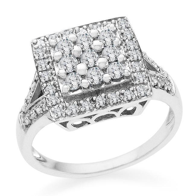 12 Carat Diamond Ring In Sterling Silver