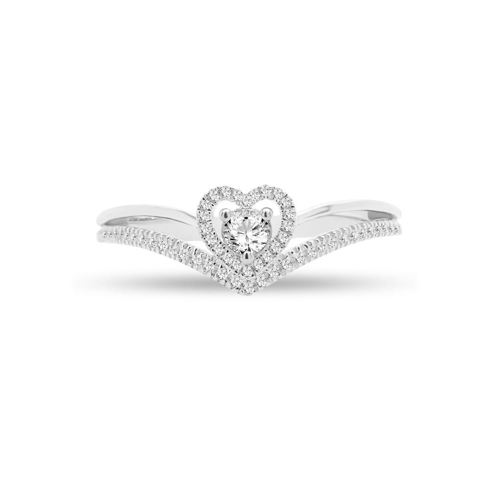 1/5 Carat Diamond "Everlasting Love" Heart Ring in 10K White Gold