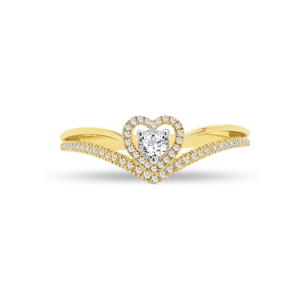 1/5 Carat Diamond "Everlasting Love" Heart Ring in 10K Yellow Gold
