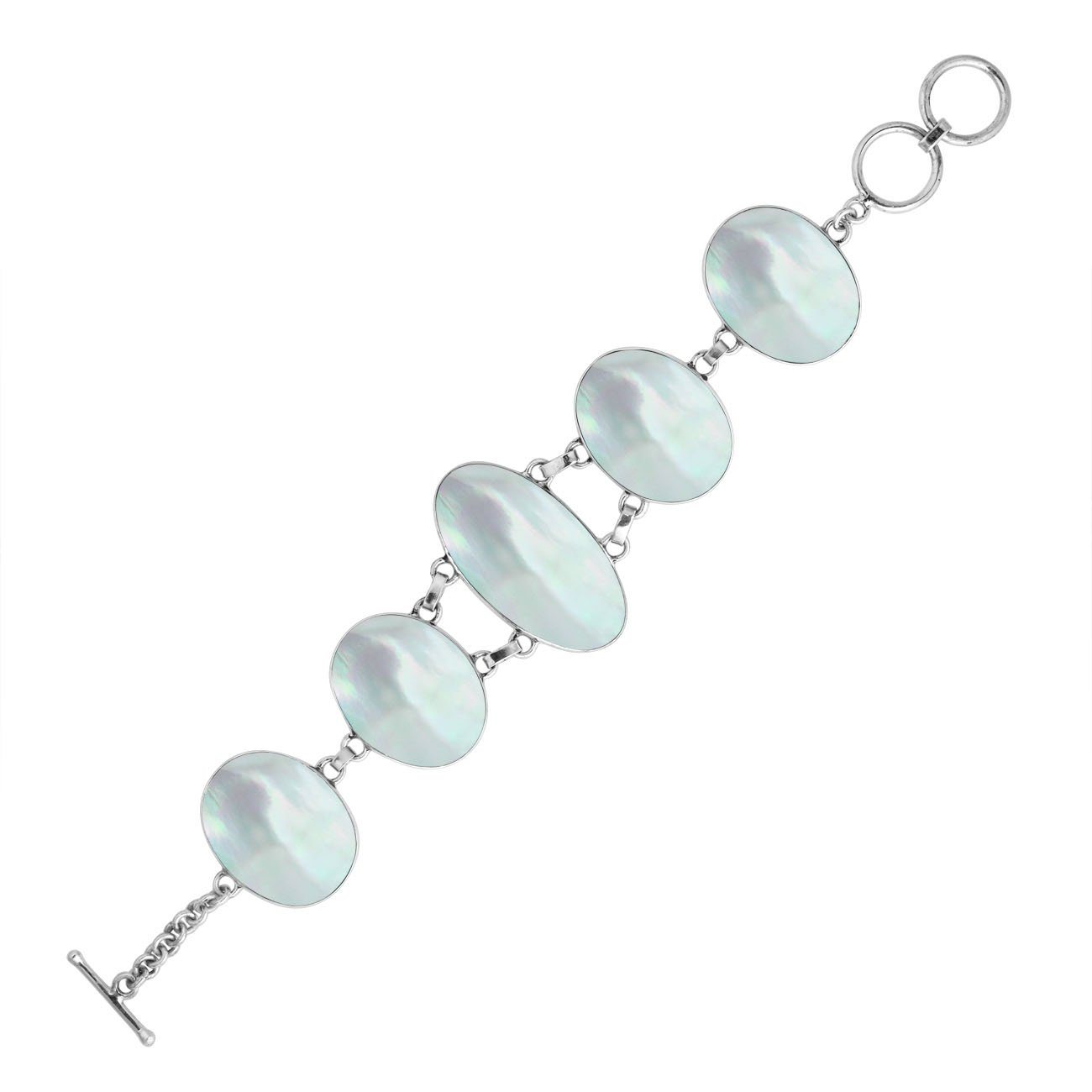 AB-1050-MOP Sterling Silver Bracelet With Mother Of Pearl