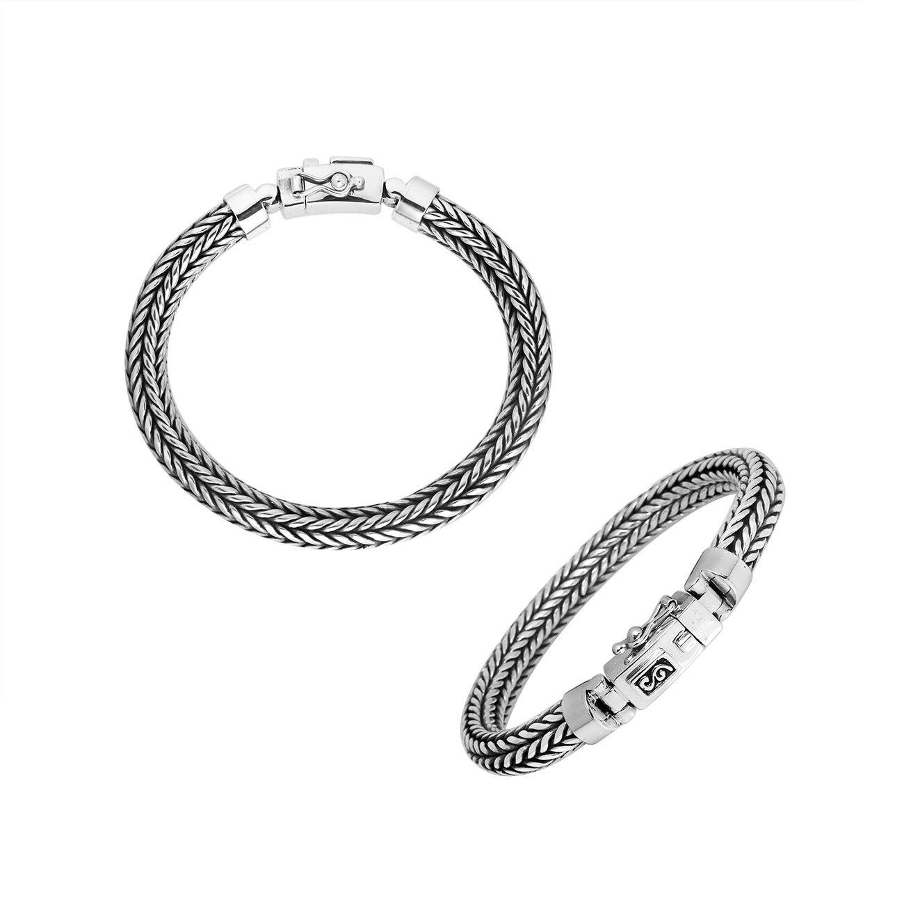 AB-1105-S-7.5" Sterling Silver Bracelet With Plain Silver