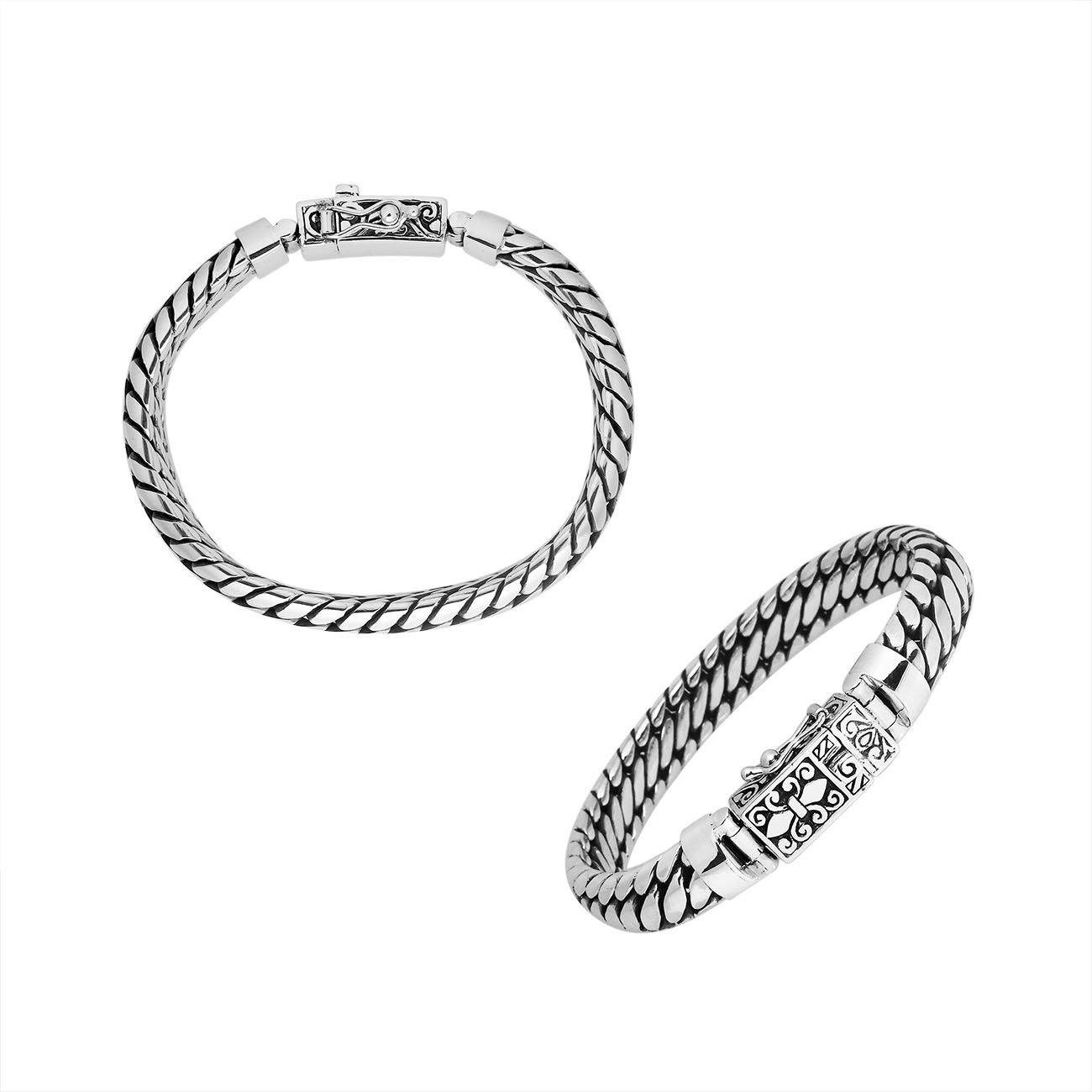 AB-1106-S-7.5" Sterling Silver Bracelet With Plain Silver