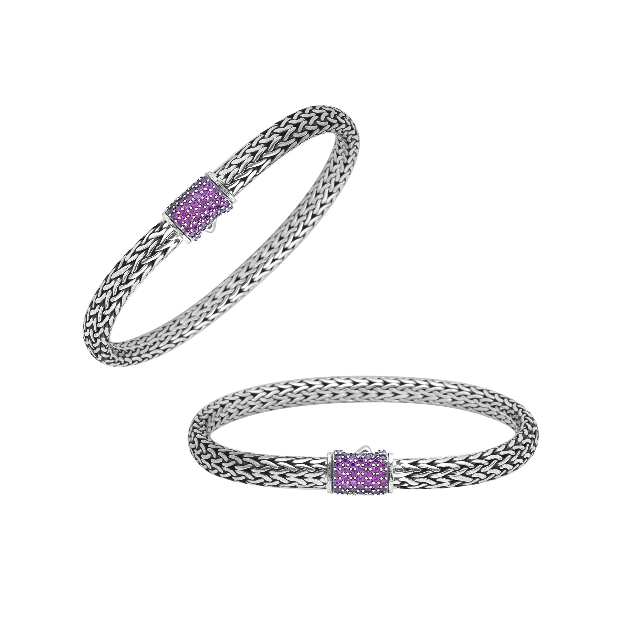 AB-1122-AM-8 Sterling Silver Bracelet With Amethyst Q.