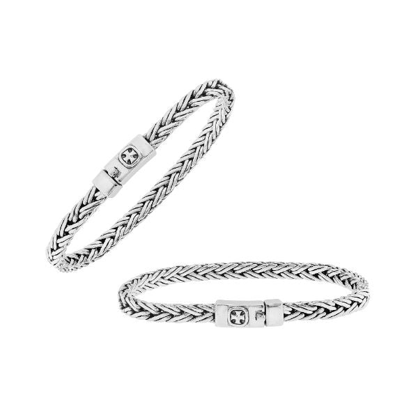 AB-1172-S-9" Sterling Silver Bracelet with Plain Silver