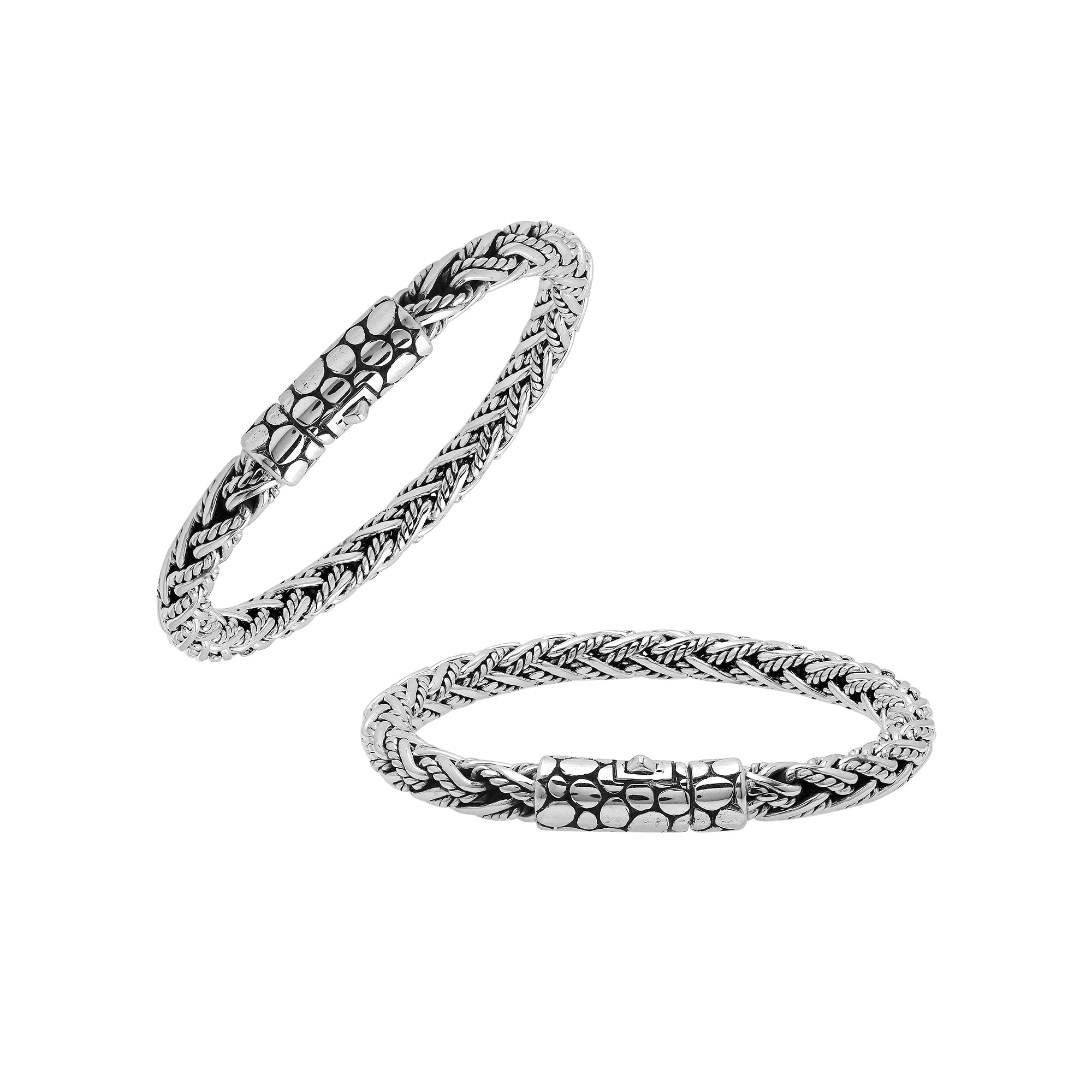 AB-1178-S-8" Sterling Silver Bracelet With Plain Silver