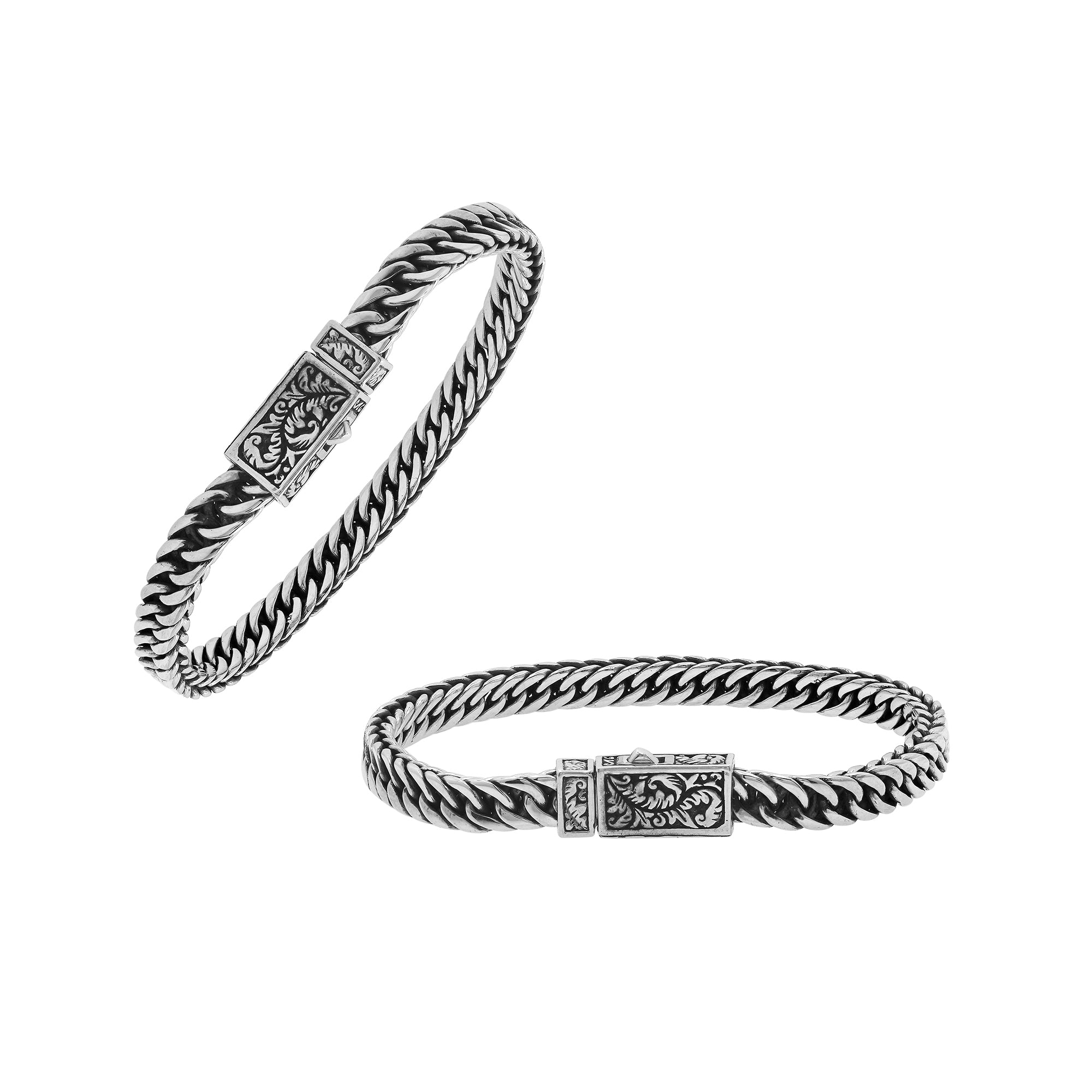 AB-1181-S-8 Sterling Silver Bracelet With Plain Silver