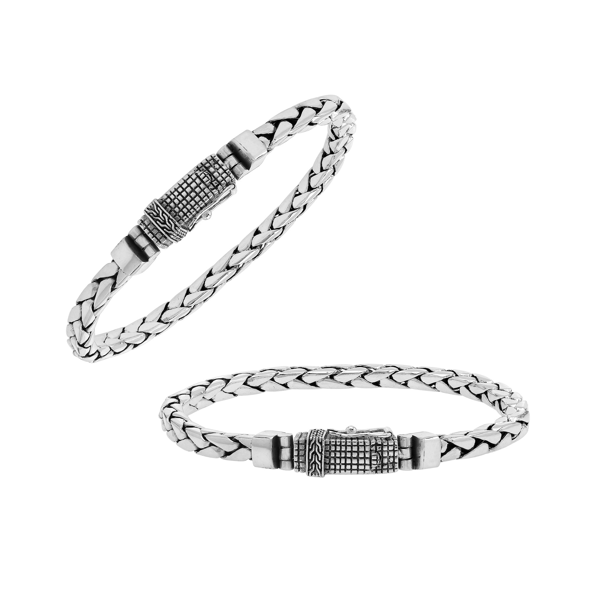 AB-1186-S-8.5 Sterling Silver Bracelet With Plain Silver