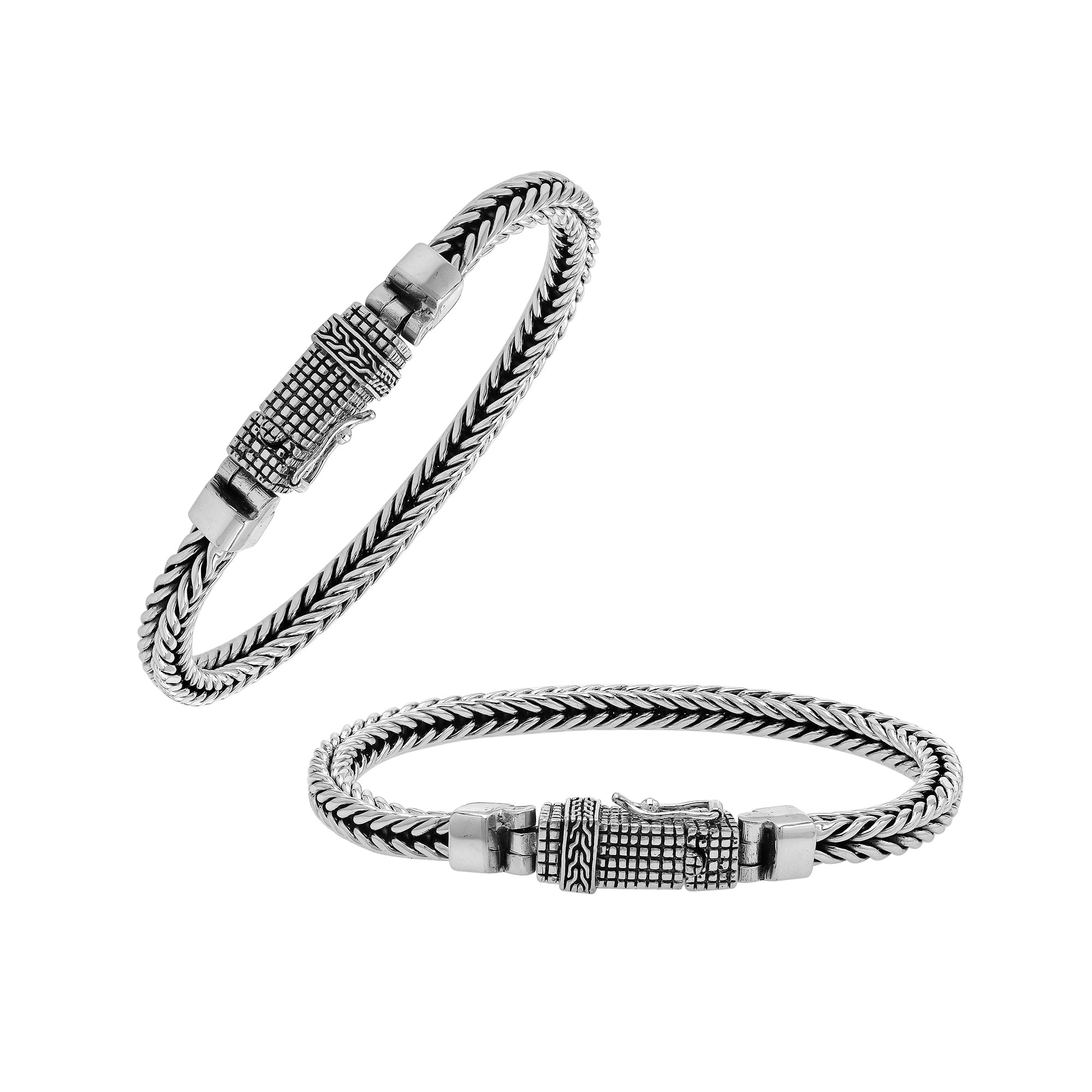 AB-1187-S-8.5 Sterling Silver Bracelet With Plain Silver