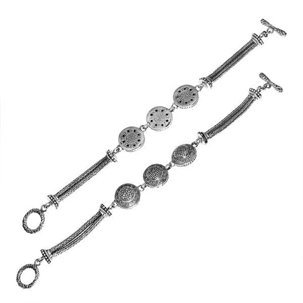 AB-6135-S Sterling Silver Bracelet With Plain Silver