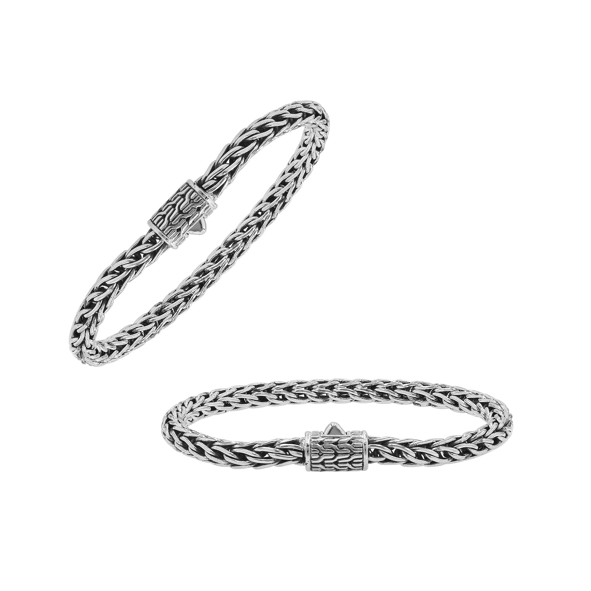 AB-6081-S-8" Sterling Silver Bracelet With Plain Silver