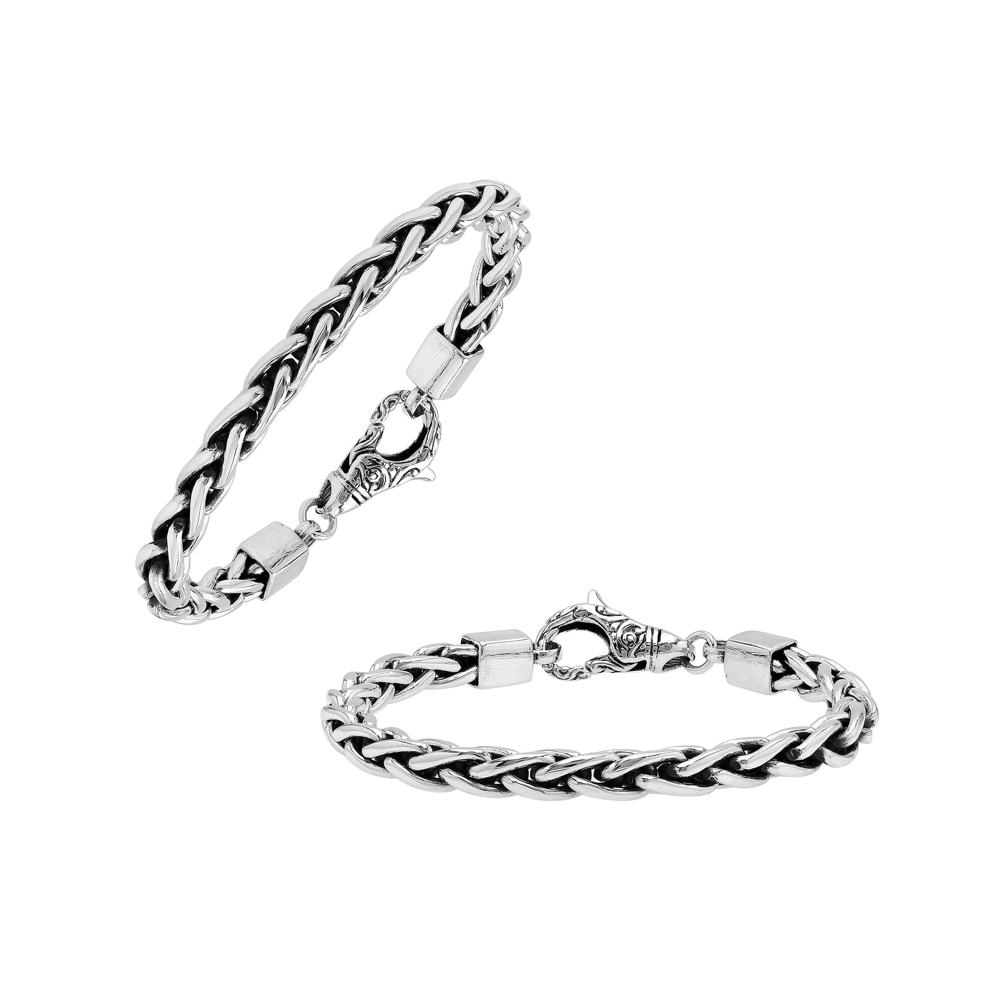 AB-6333-S-5MM-8" Bali Hand Crafted Sterling Silver Bracelet