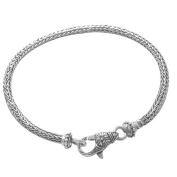 AB-9009-S-8" Sterling Silver Bracelet With Plain Silver