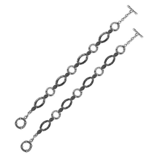 AB-9017-S Sterling Silver Bracelet With Plain Silver