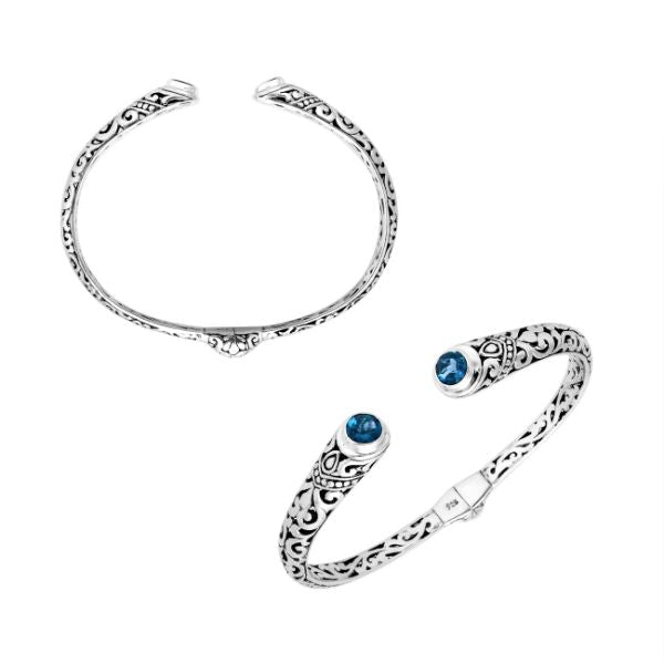 AB-9031-BT Sterling Silver Bracelet With Blue Topaz Q.