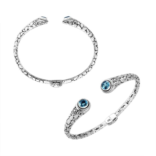 AB-9032-BT Sterling Silver Bracelet With Blue Topaz Q.