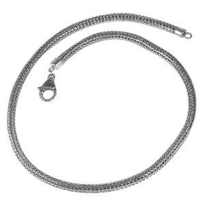 AN-6082-S-22 Bali Hand Crafted Sterling Silver Chain With Lobster Clasp